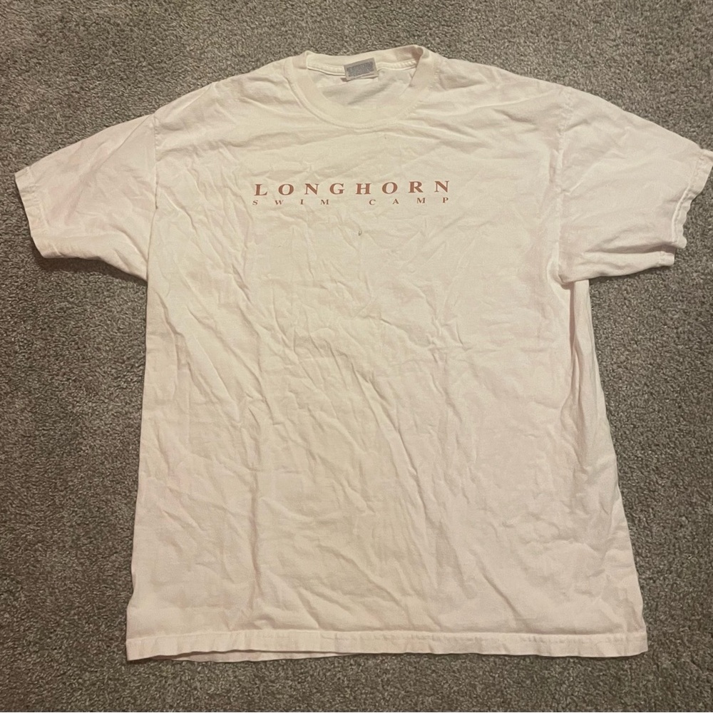 White 2000’s “Longhorns Swim Camp” Hanes Beefy Tee - Size L